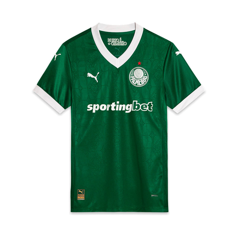 PUMA Camisa I Palmeiras Masculina Jogador Verde 782425-01